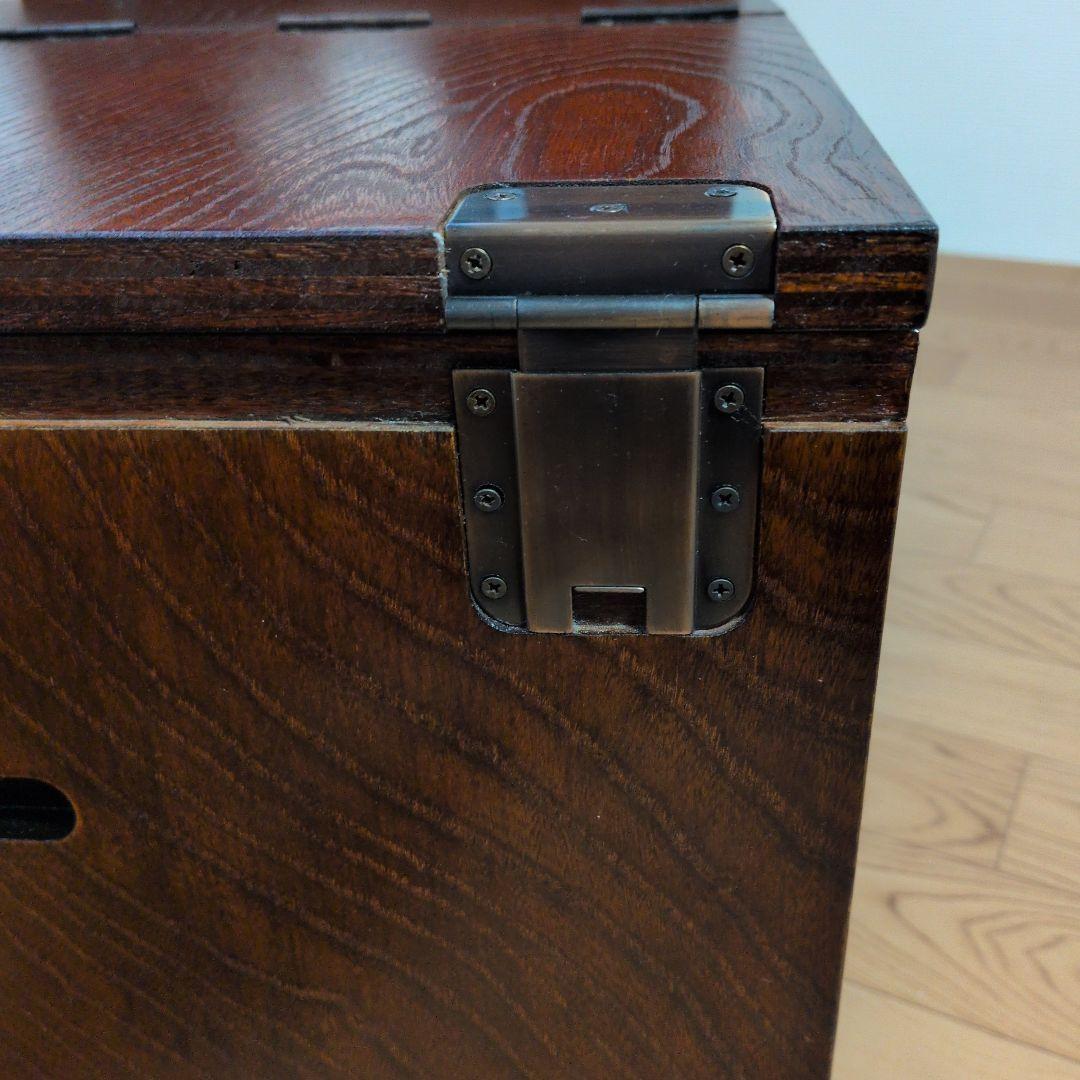 片袖机レトロ木製折りたたみ座机　テーブル 引き出し3つ付き文机