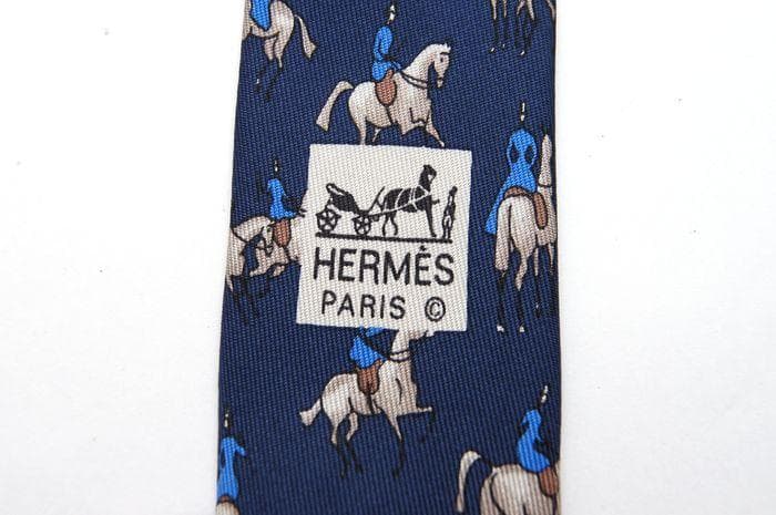 ✨極美品✨エルメス シルク 馬と騎手 ネクタイ ビジネス カジュアル C84