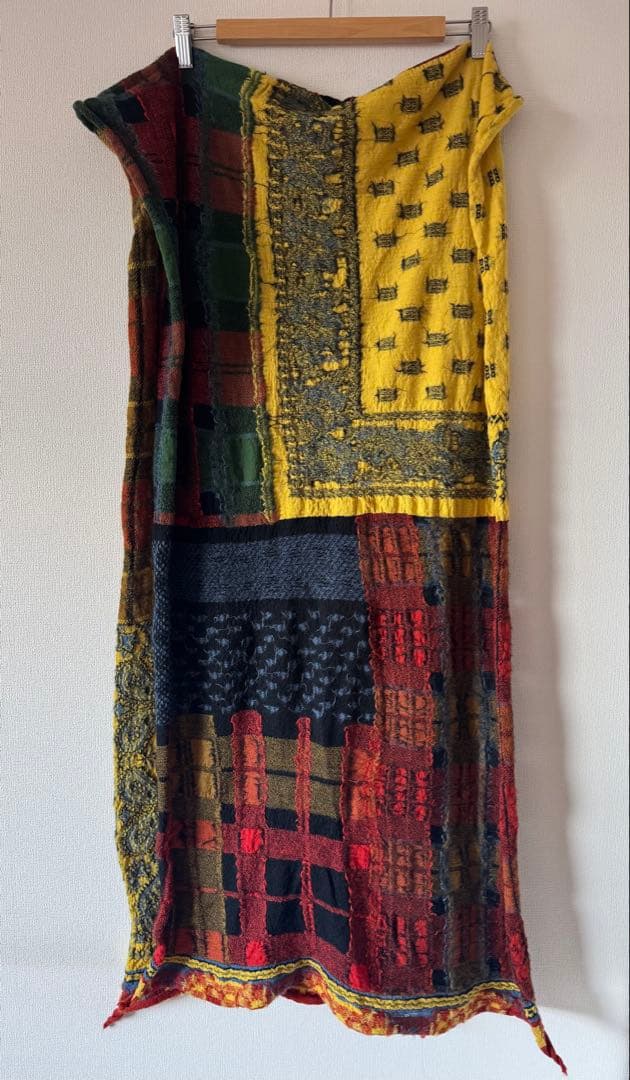 美品ＫＡＰＩＴAL/キャピタルパッチワークマルチカラー縮絨マフラー