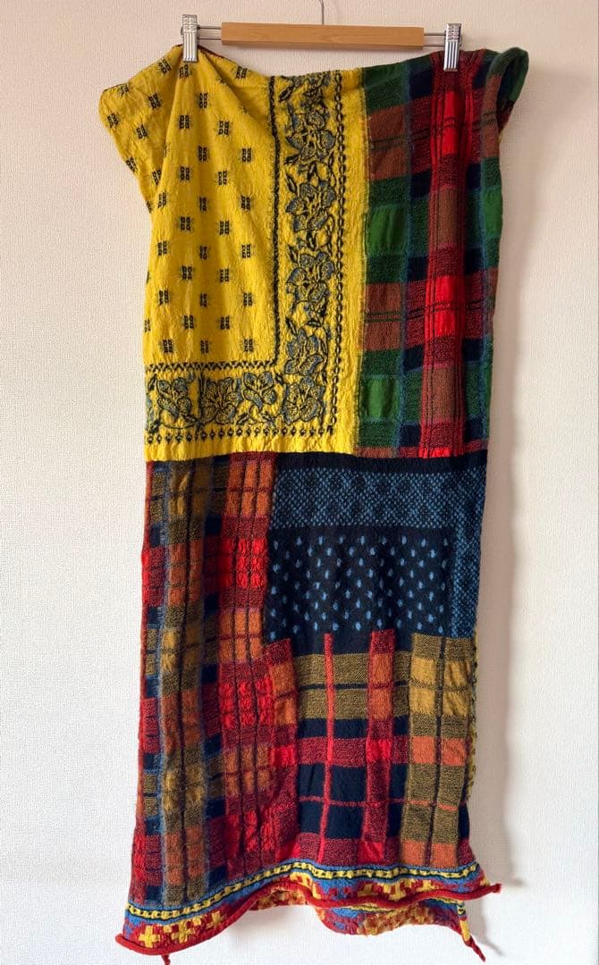 美品ＫＡＰＩＴAL/キャピタルパッチワークマルチカラー縮絨マフラー