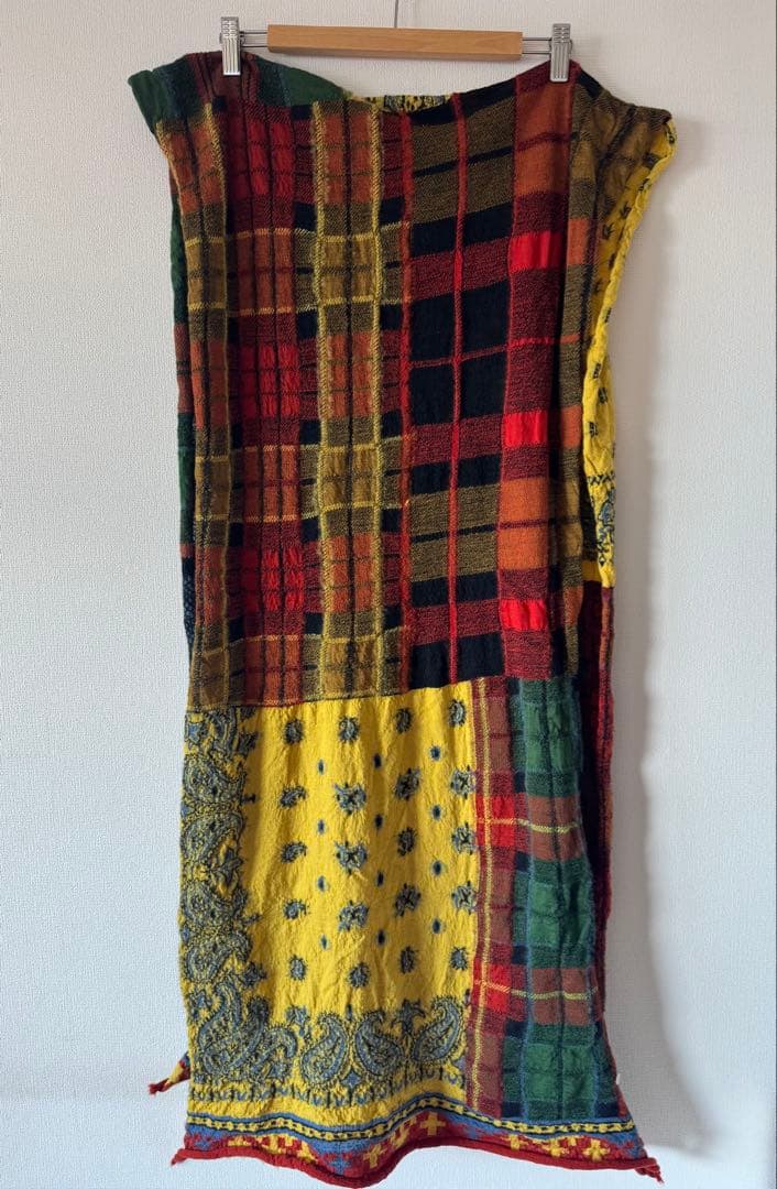 美品ＫＡＰＩＴAL/キャピタルパッチワークマルチカラー縮絨マフラー