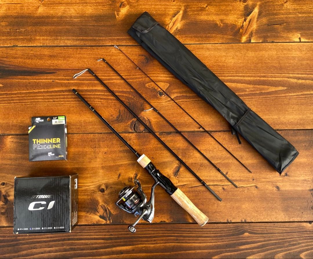 トラウトセット　スピニング　パックロッド　604UL 523UL 長さ調節可能