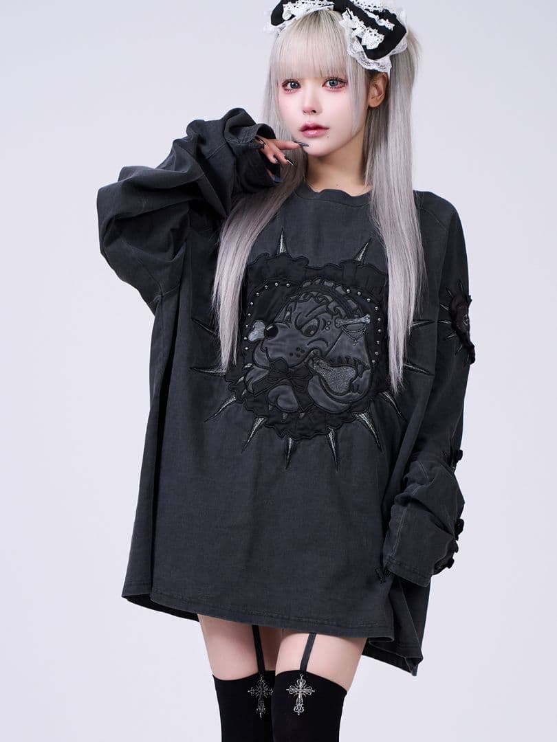 IMVAL×GALFY / Doll Dog 大萌袖 L/S TEE［INK］