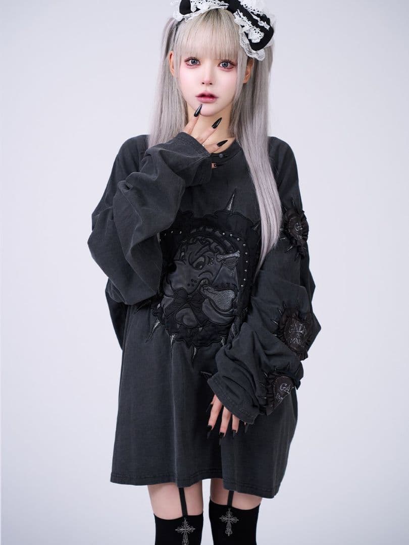 IMVAL×GALFY / Doll Dog 大萌袖 L/S TEE［INK］