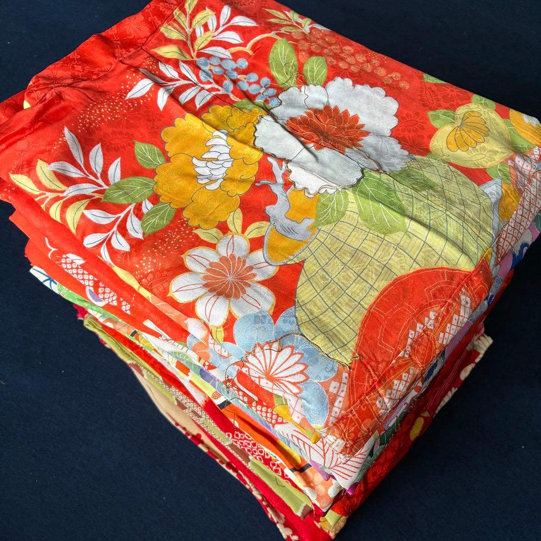 185 錦紗綸子等長襦袢10枚おまとめ売り材料正絹