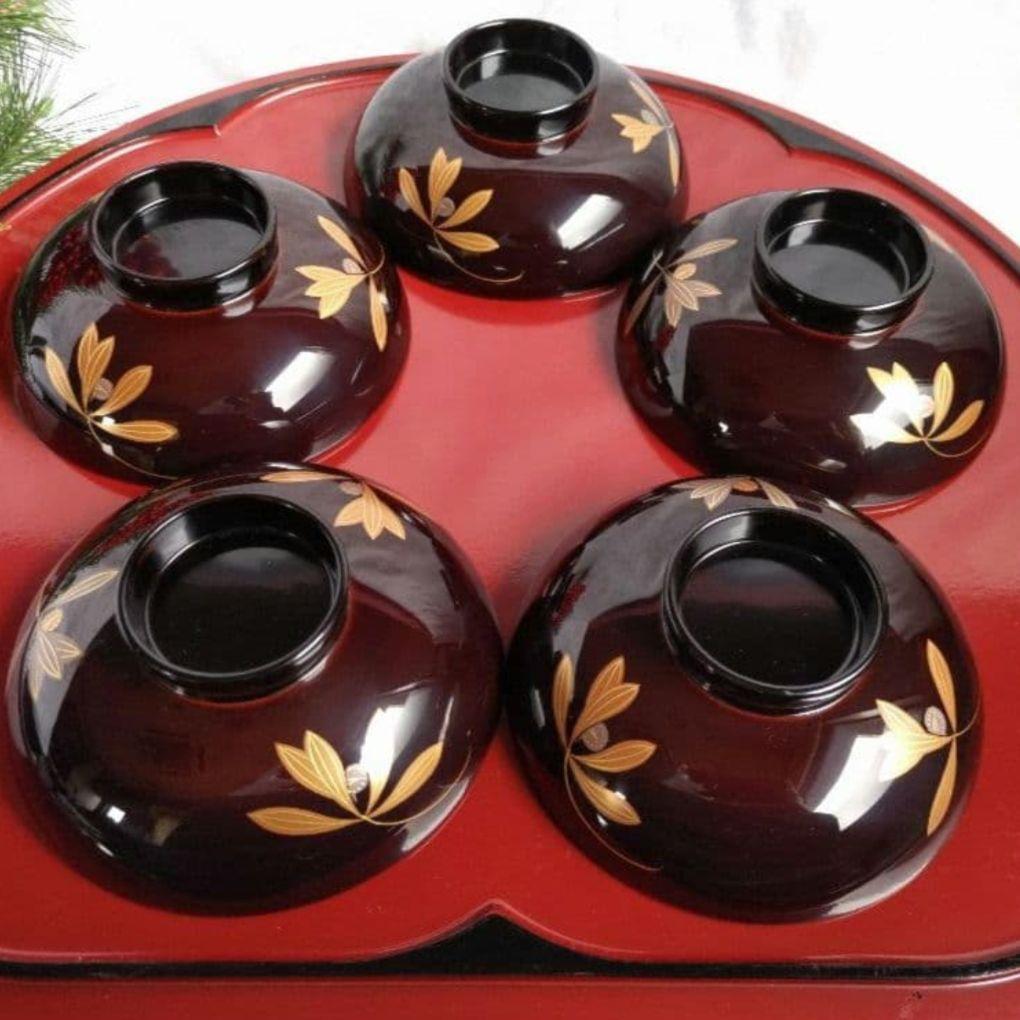 ayusan様リクエスト３点まとめ商品／越前塗蓋付汁椀漆塗　木製吹上膳　深山片口