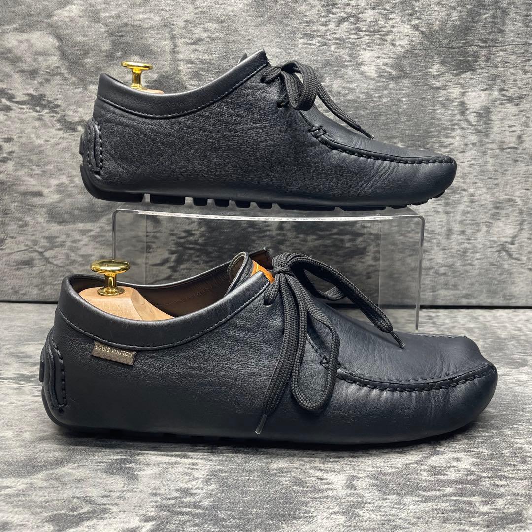 ルイヴィトン ドライビングレザーシューズ モカシンブラック