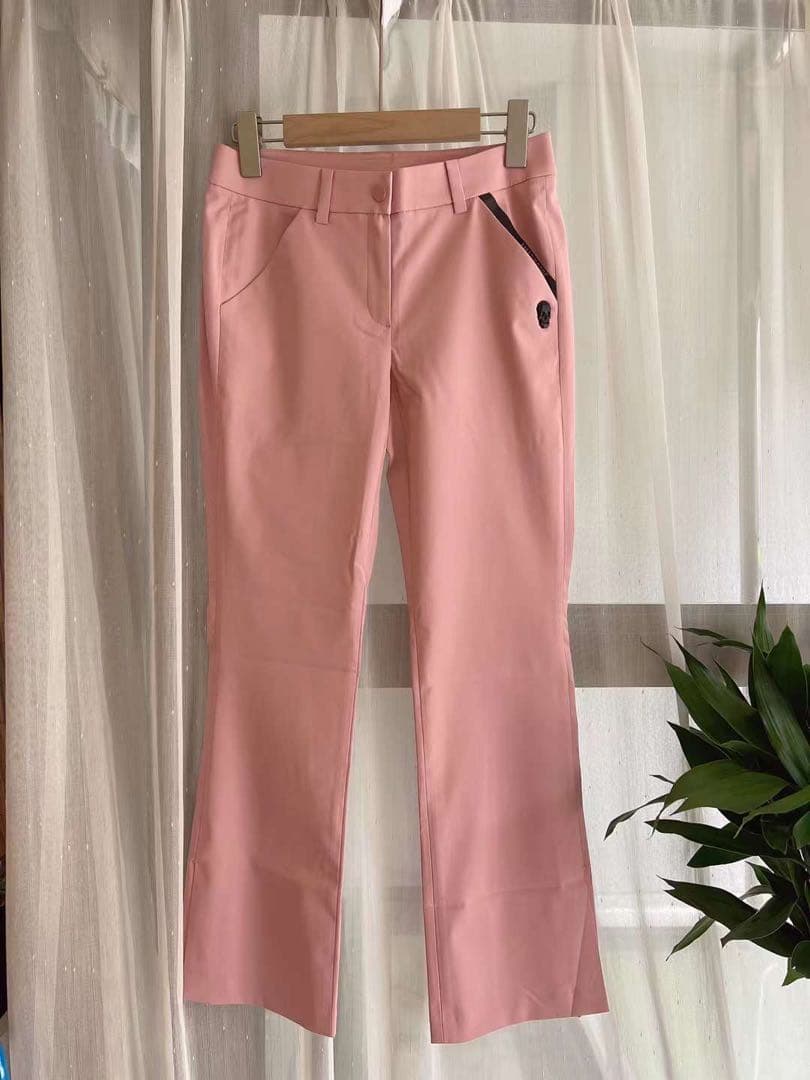 ゴルフウェア レディース 女性用 長ズボン パンツ ピンクXS