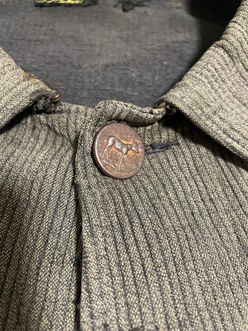 40s コットンピケ　ハンティングジャケット　フレンチヴィンテージ