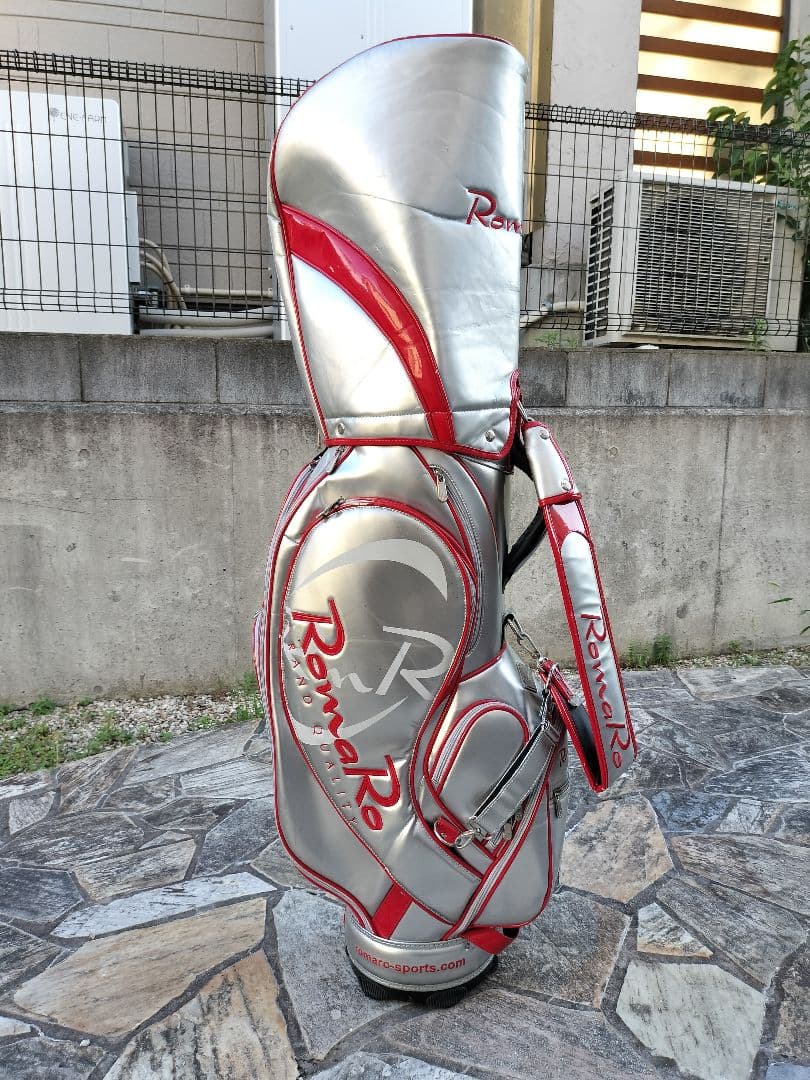 RomaRo シルバー/レッド キャディバッグ