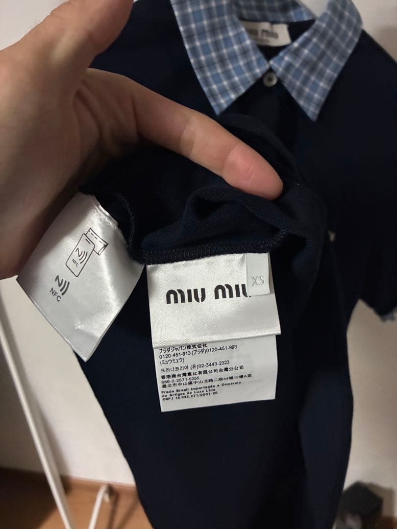 Miu Miu ミュウミュウ MJN555 ピケ×ポプリン ポロシャツ