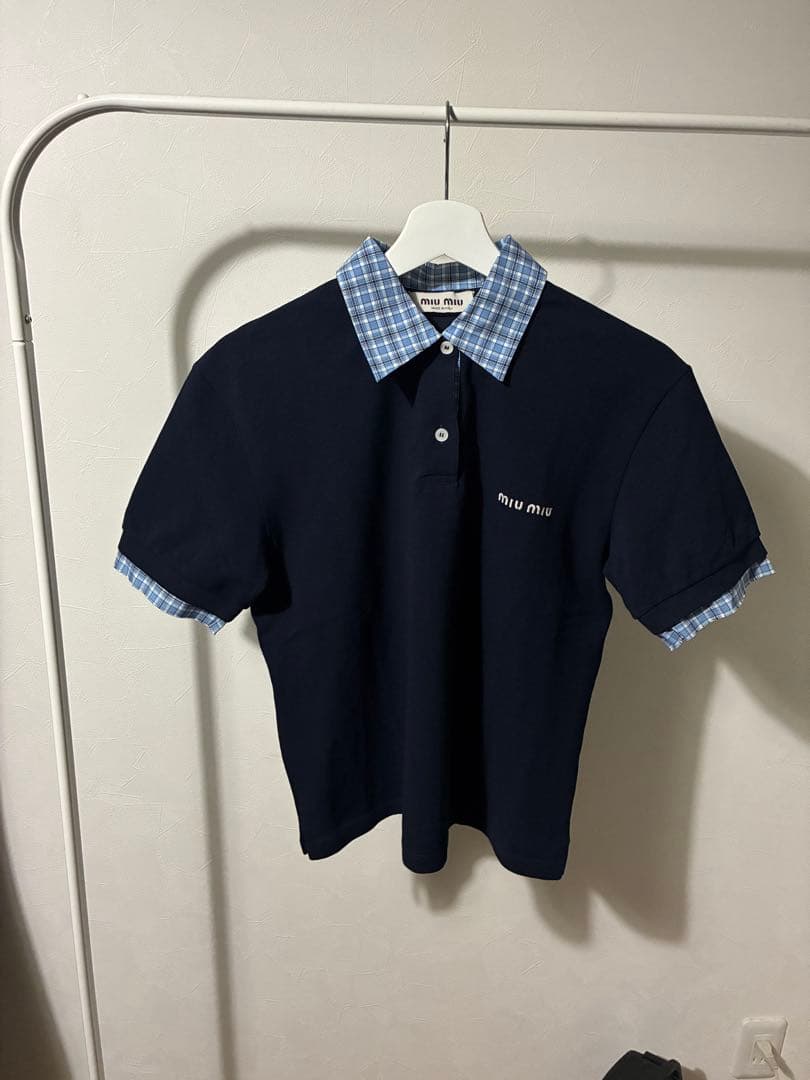 Miu Miu ミュウミュウ MJN555 ピケ×ポプリン ポロシャツ
