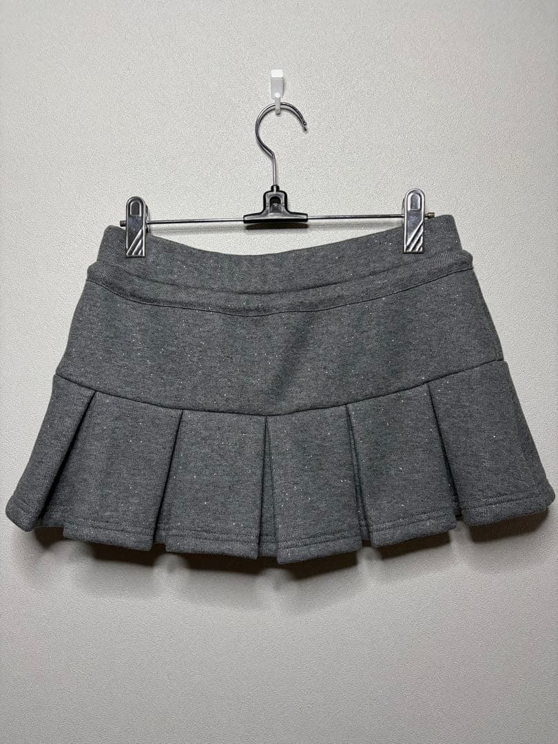 【ANDWANG】 Kirakira box pleats mini skirt
