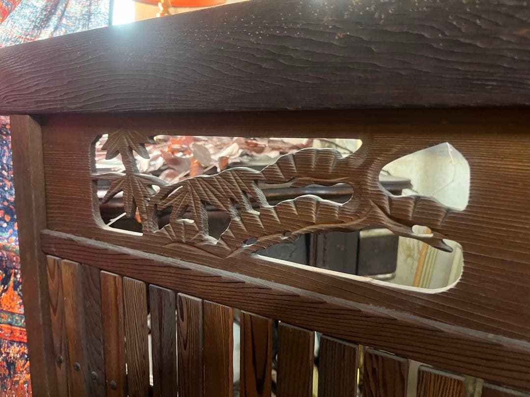 ☆さ☆ ＊木製 欄間 パーティション 和風衝立 目隠し セット 古道具