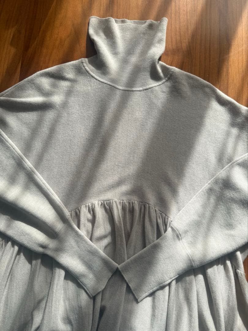 ⭐️週末限定値下⭐️美品Curensology ウールハイネックギャザーワンピース