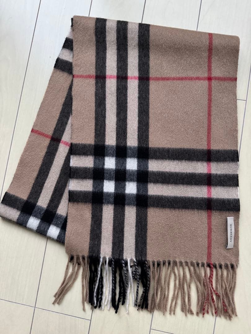 バーバリー ノバチェック レオパード リバーシブルカシミヤ マフラー