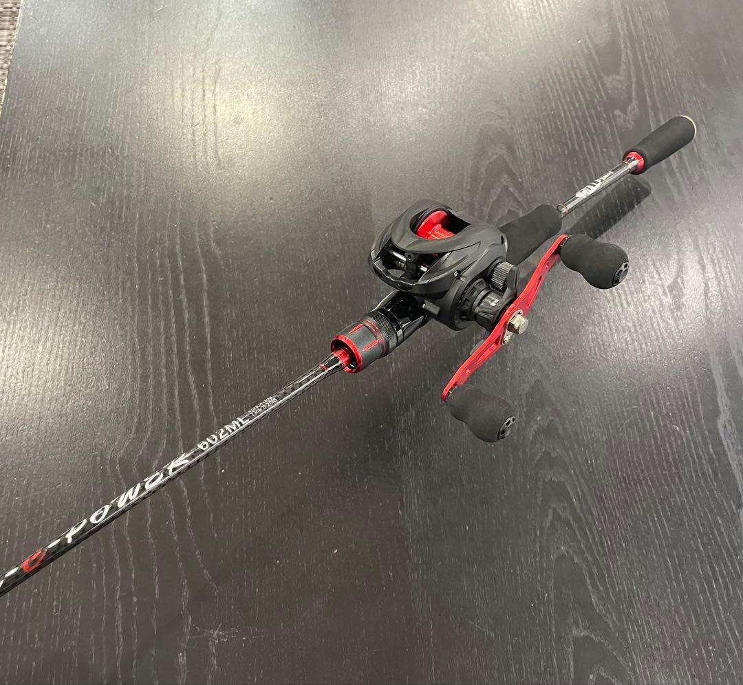 バス釣り2セット・ベイトロッド&リール(左巻)スピニングロッド&リール・ライン付