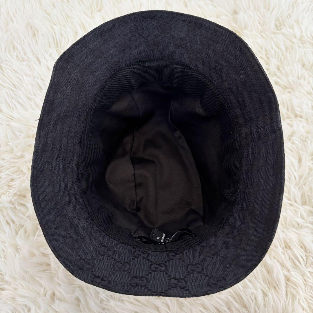 GUCCI バケットハット ブラック GGパターン