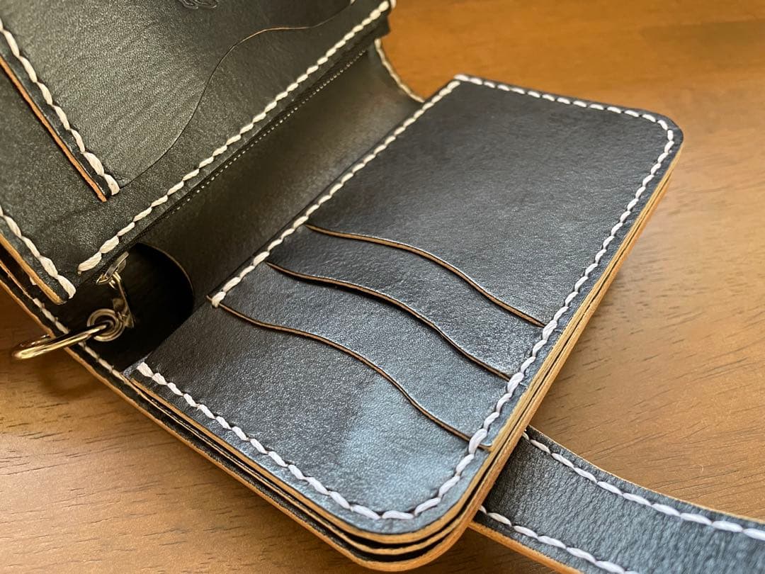 姫路レザー ミドルバイカーズウォレット