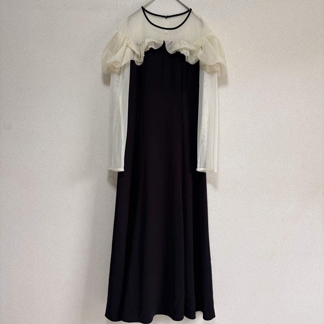 【ANDRESD】frills flare dress Lサイズ black