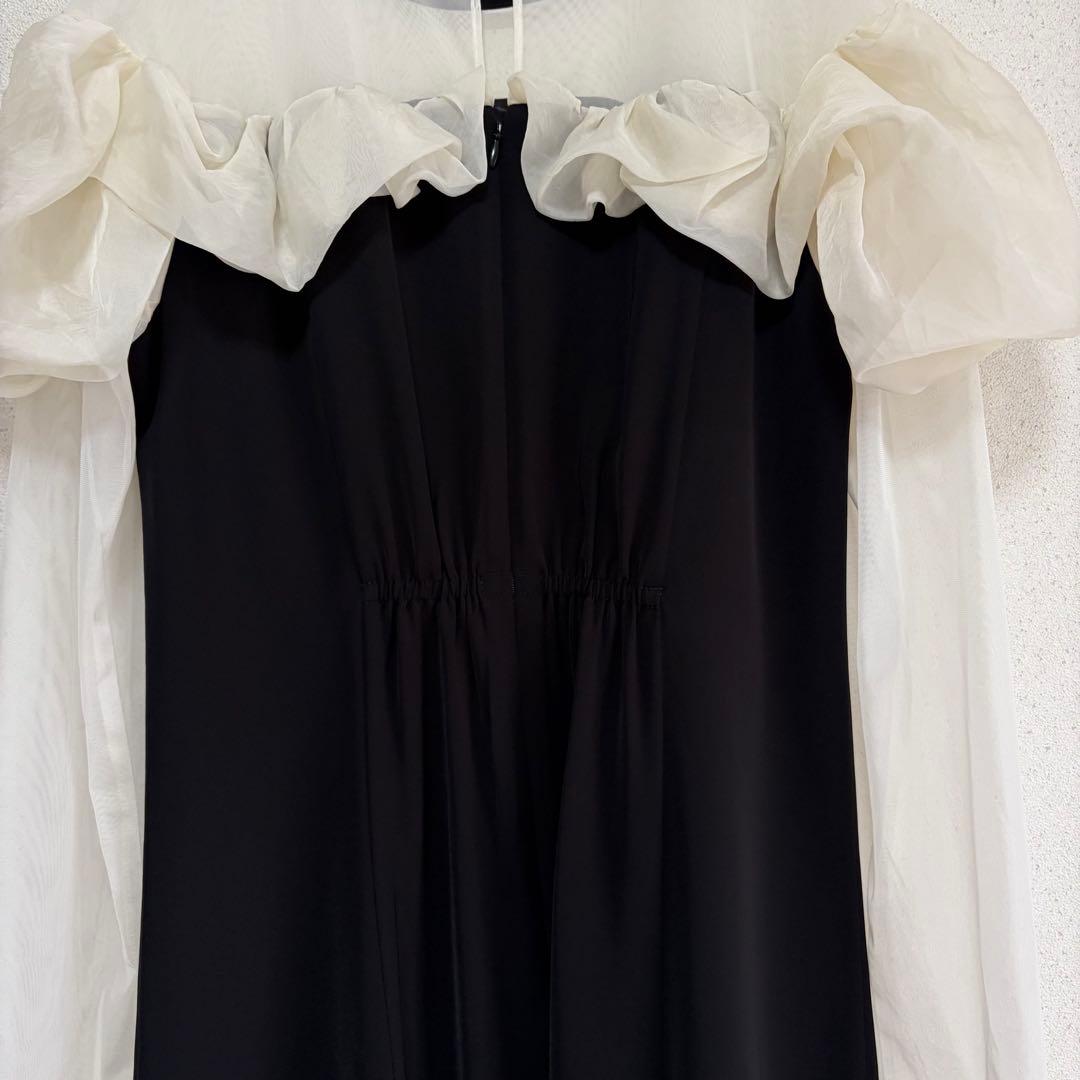 【ANDRESD】frills flare dress Lサイズ black