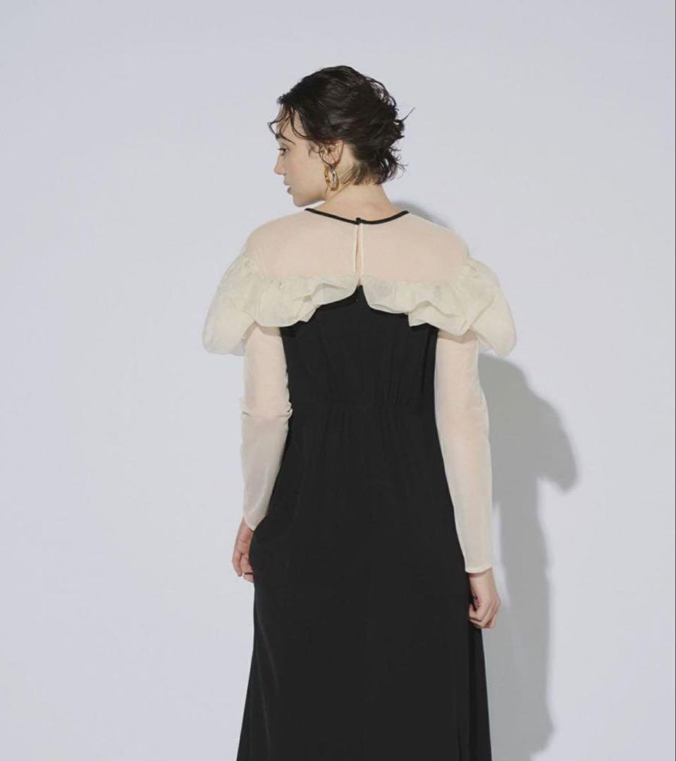 【ANDRESD】frills flare dress Lサイズ black