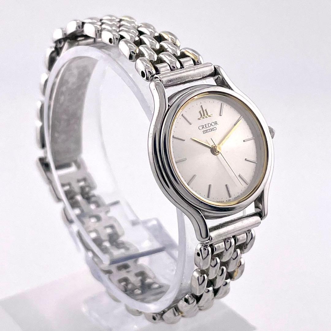 【稼働】SEIKO CREDOR 腕時計 ゴールド　シルバー 新品電池