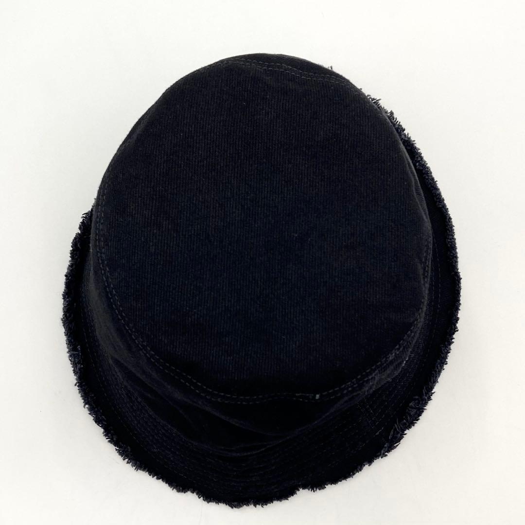 IZU✨ LOEWE バケットハット 帽子 レザーパッチ 黒 57 デニム