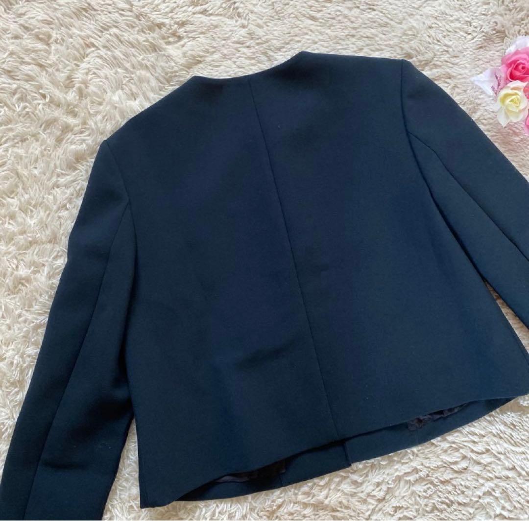 yoko chan ヨーコチャン ポケット付きノーカラージャケット