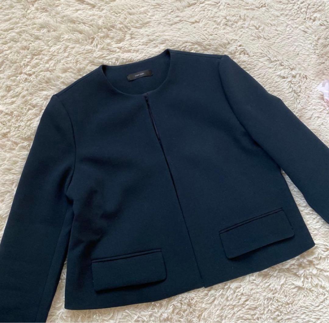 yoko chan ヨーコチャン ポケット付きノーカラージャケット