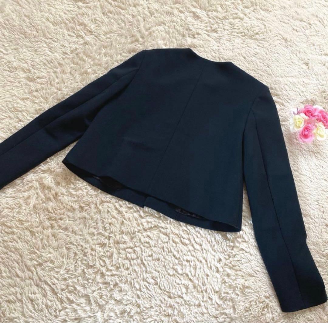 yoko chan ヨーコチャン ポケット付きノーカラージャケット