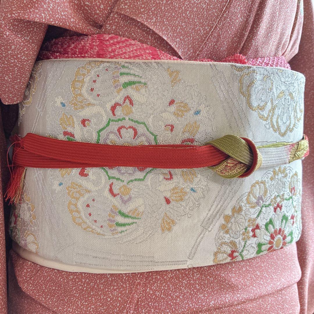 訪問着　フルセット　着物　正絹　トールサイズ　金彩　御所車　古典　G10