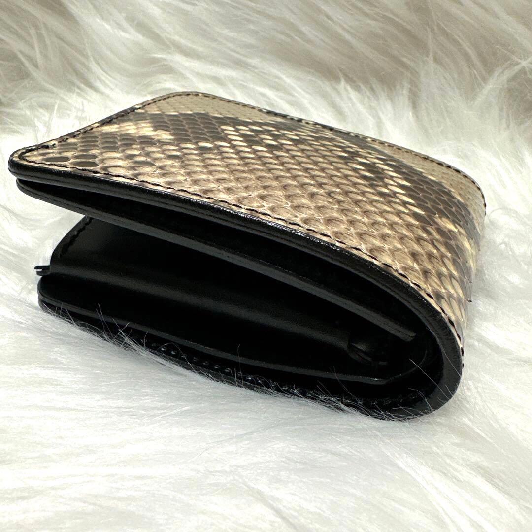 【極美品】ALZUNI ミニマム財布 ダイヤモンドパイソン 二つ折り財布 高級感