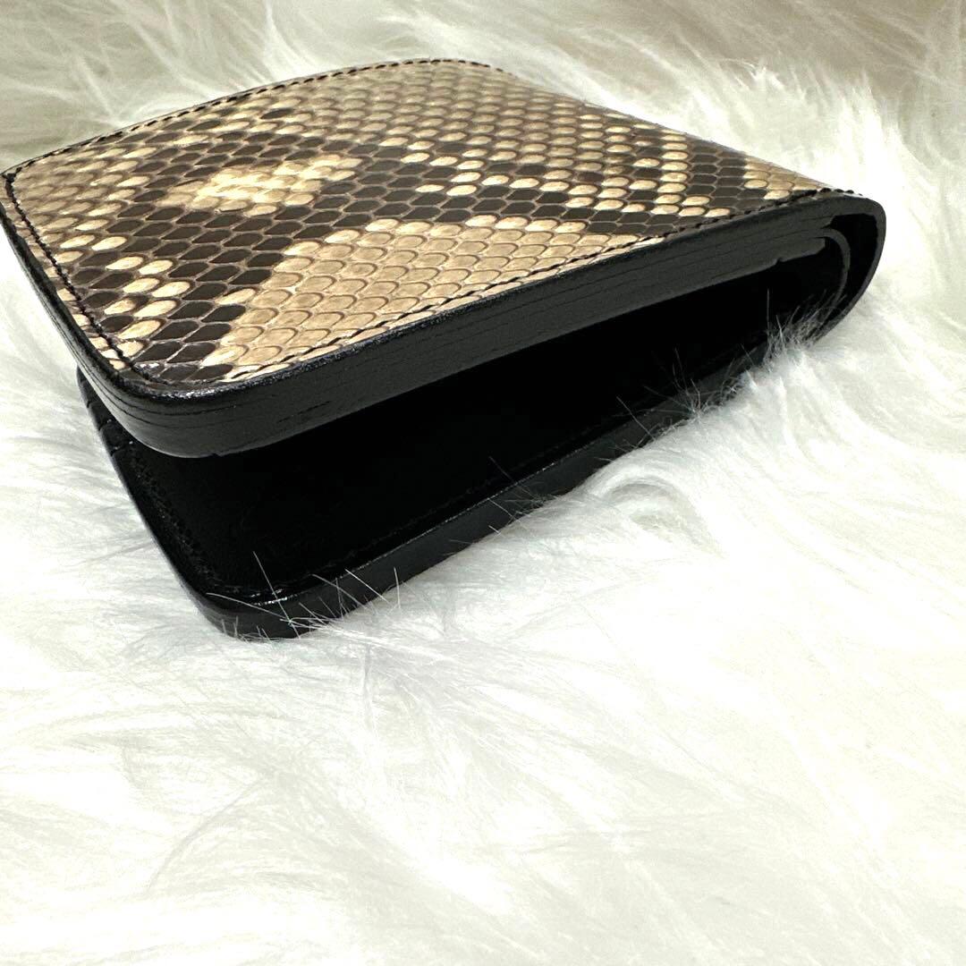 【極美品】ALZUNI ミニマム財布 ダイヤモンドパイソン 二つ折り財布 高級感