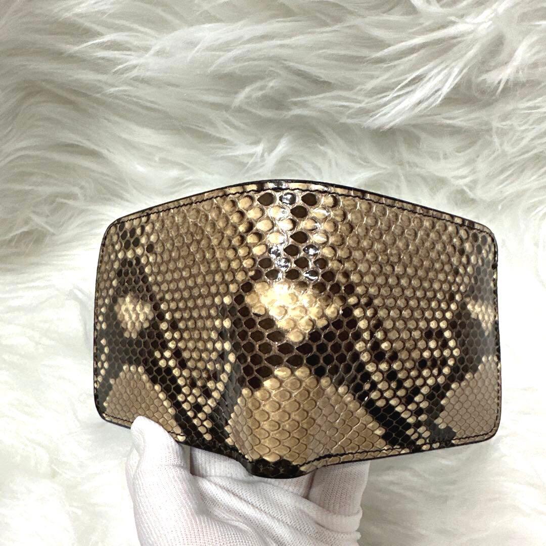 【極美品】ALZUNI ミニマム財布 ダイヤモンドパイソン 二つ折り財布 高級感