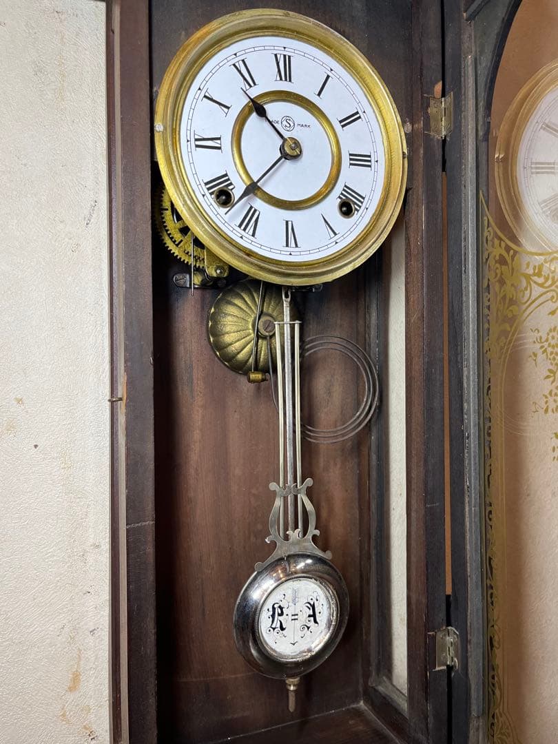 精工舎　黒柿　柱時計　古時計　振り子　レトロ　ゼンマイ　ユンハンス　ボンボン