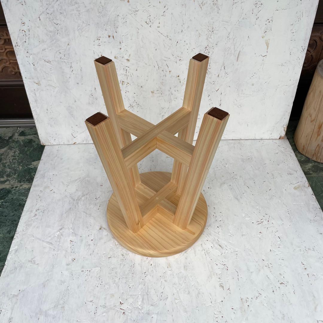 RRR　国産ひのき　丸椅子　木製スツール