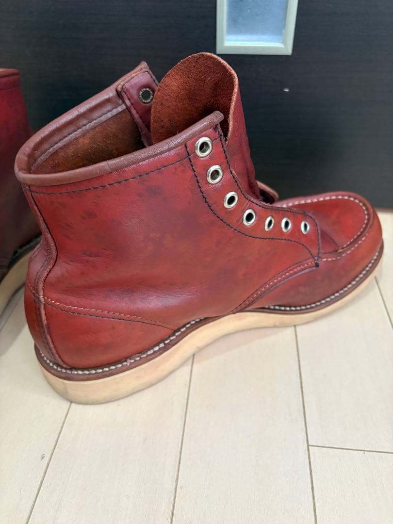 レッドウィング875 表　半円犬タグ　8E 手入れ済