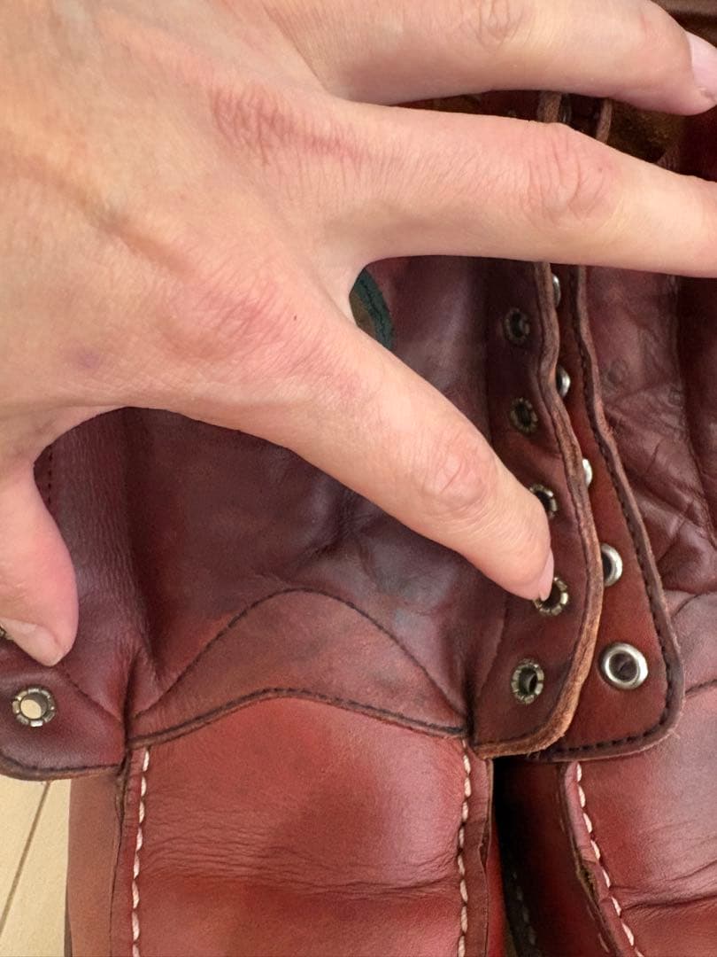 レッドウィング875 表　半円犬タグ　8E 手入れ済