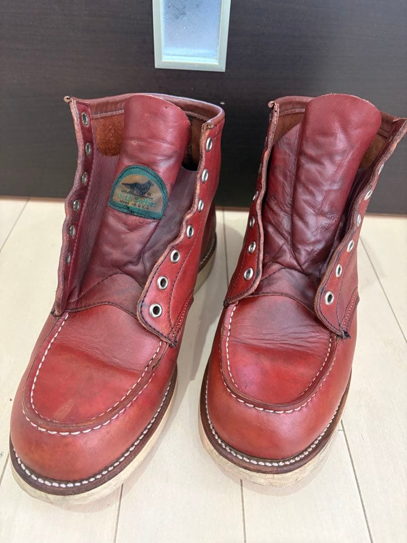 レッドウィング875 表　半円犬タグ　8E 手入れ済