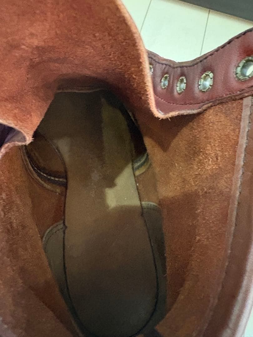 レッドウィング875 表　半円犬タグ　8E 手入れ済