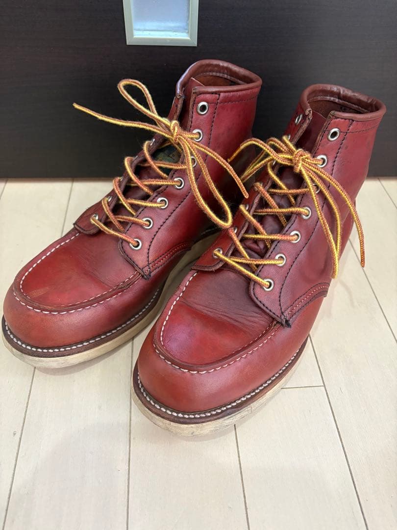 レッドウィング875 表　半円犬タグ　8E 手入れ済