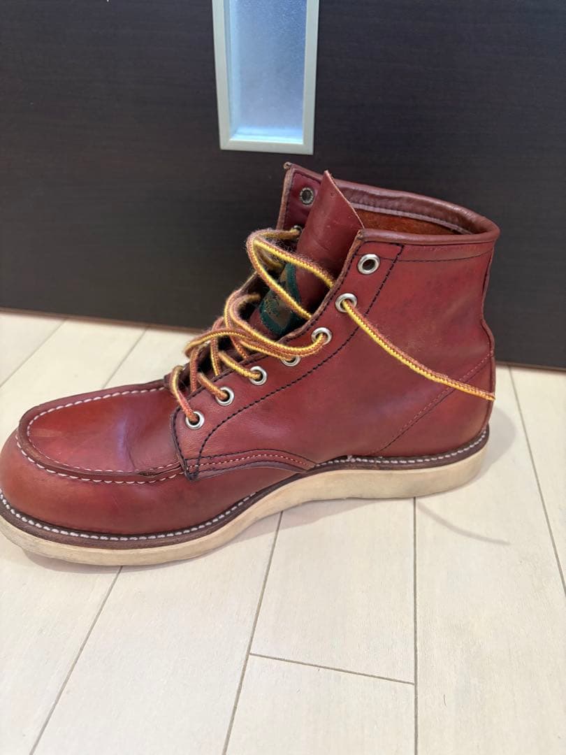 レッドウィング875 表　半円犬タグ　8E 手入れ済