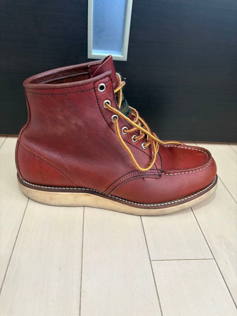 レッドウィング875 表　半円犬タグ　8E 手入れ済