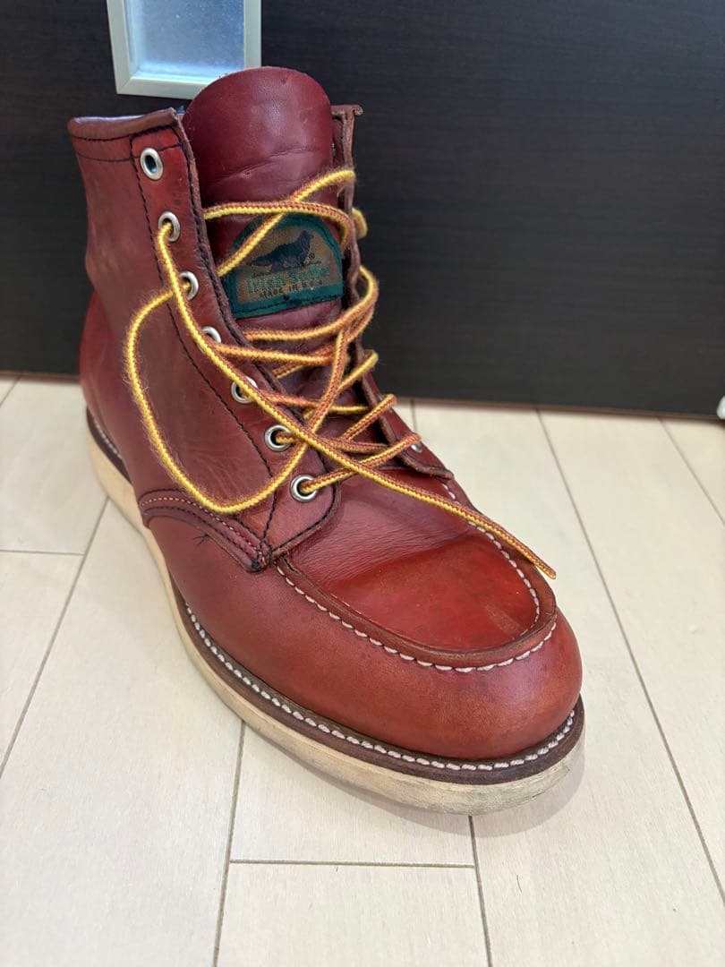 レッドウィング875 表　半円犬タグ　8E 手入れ済