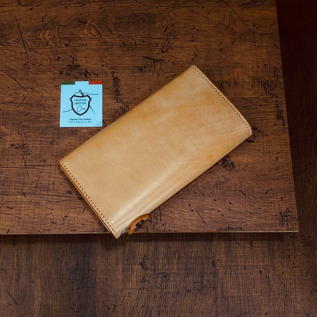長財布 本革 ブライドルレザー メンズ ヌメ革　ロングウォレット　栃木レザー