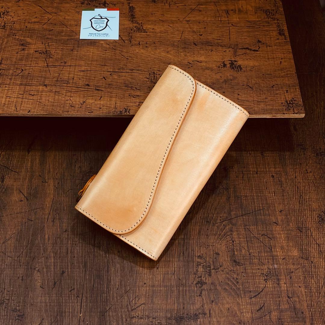 長財布 本革 ブライドルレザー メンズ ヌメ革　ロングウォレット　栃木レザー