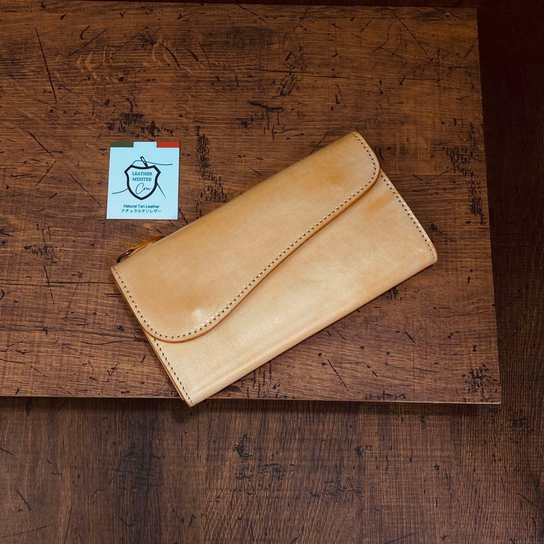 長財布 本革 ブライドルレザー メンズ ヌメ革　ロングウォレット　栃木レザー
