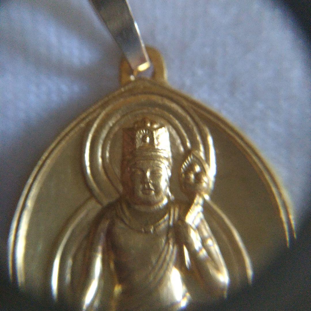 K18。K24。虚空蔵菩薩。18金。純金。ペンダント。仏像。仏教。中古。5.3g