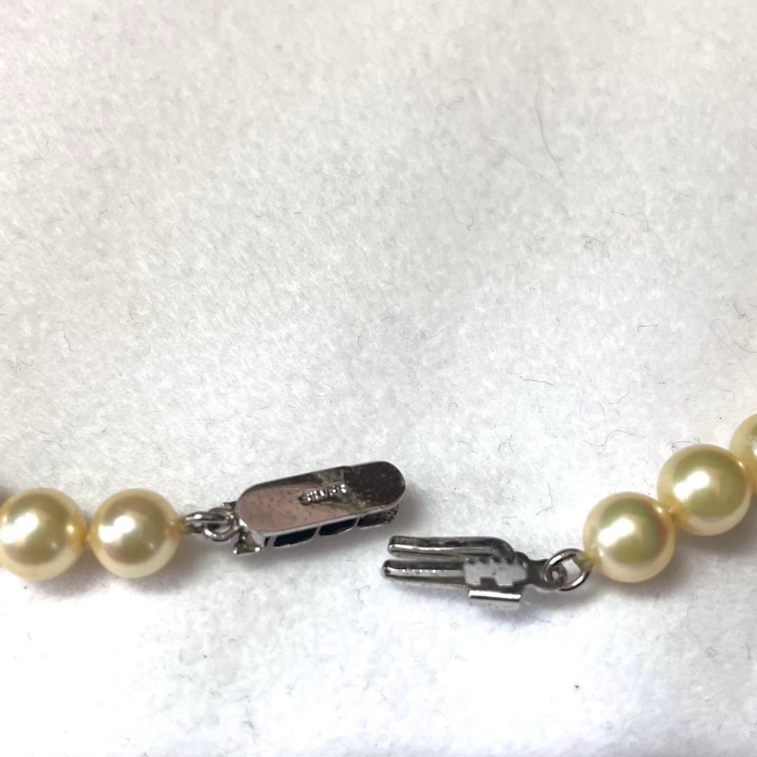 【希少色 テリ強】あこや真珠 ゴールデン パールネックレス 5.6-6.4mm